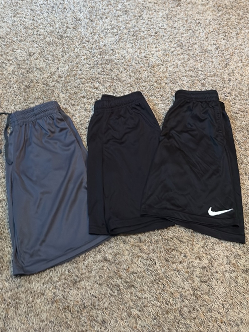 Nike Kids Black Athletic Shorts with Grey Pair - Pack of 3